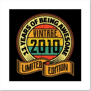 11 years of being awesome vintage 2010 Limited edition Posters and Art